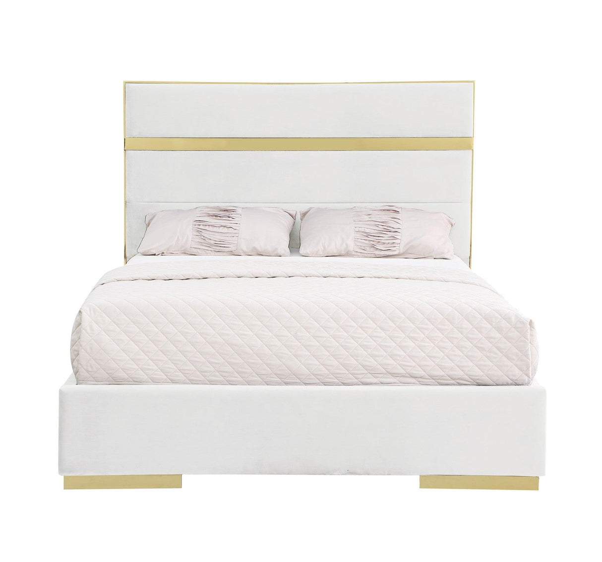 Cartier Ivory/Gold King Platform Bed by New Era Innovations at Eve Furniture