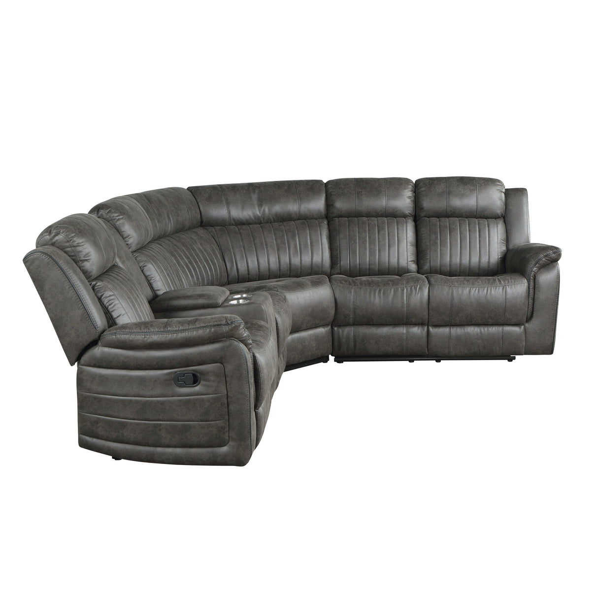 Centeroak Brownish Gray Reclining Sectional by Homelegance at Eve Furniture
