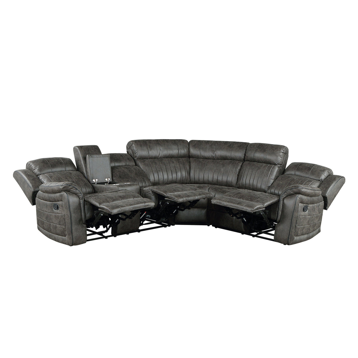 Centeroak Brownish Gray Reclining Sectional by Homelegance at Eve Furniture