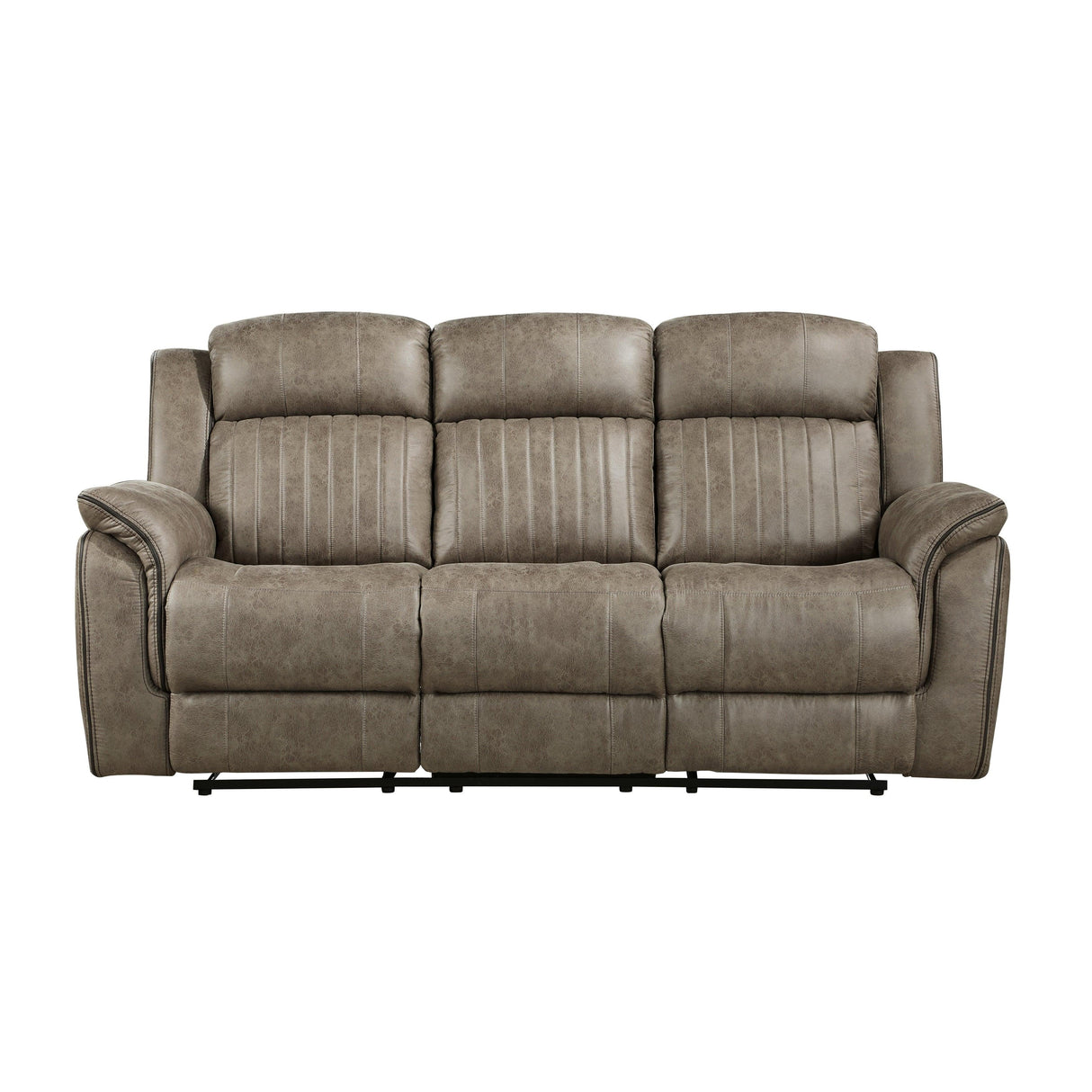 Centeroak Sandy Brown Double Reclining Sofa by Homelegance at Eve Furniture