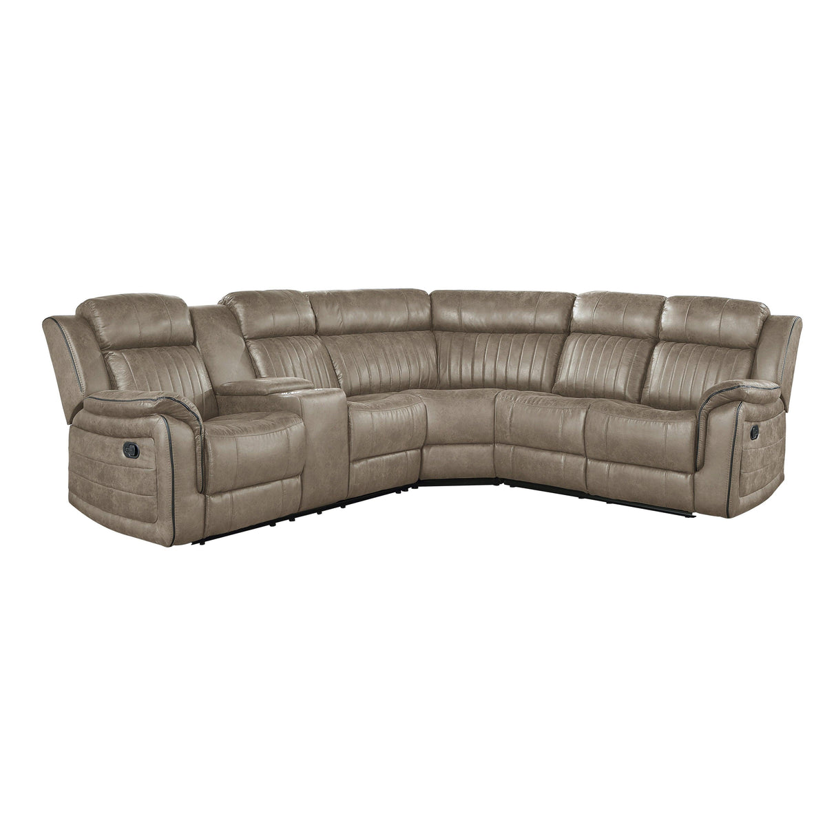Centeroak Sandy Brown Reclining Sectional by Homelegance at Eve Furniture