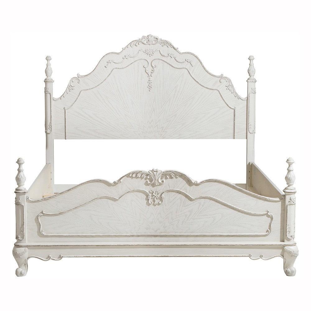 Cinderella Antique White Full Poster Bed by Homelegance at Eve Furniture