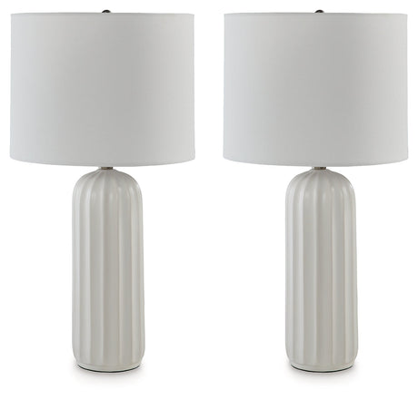 Clarkland White Table Lamp, Set of 2 - L177974 - Luna Furniture
