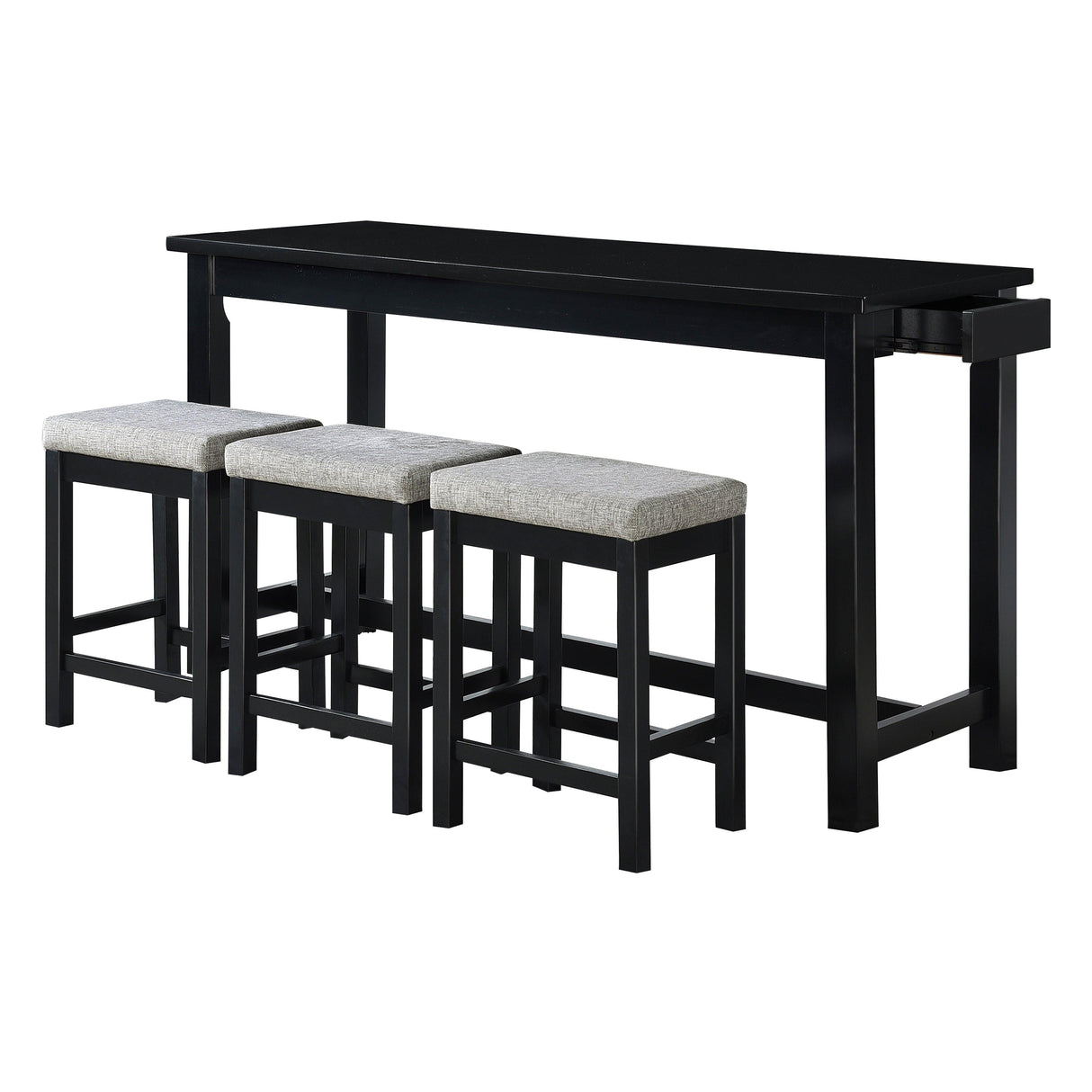 Connected Black 4-Piece Counter Height Set by Homelegance at Eve Furniture