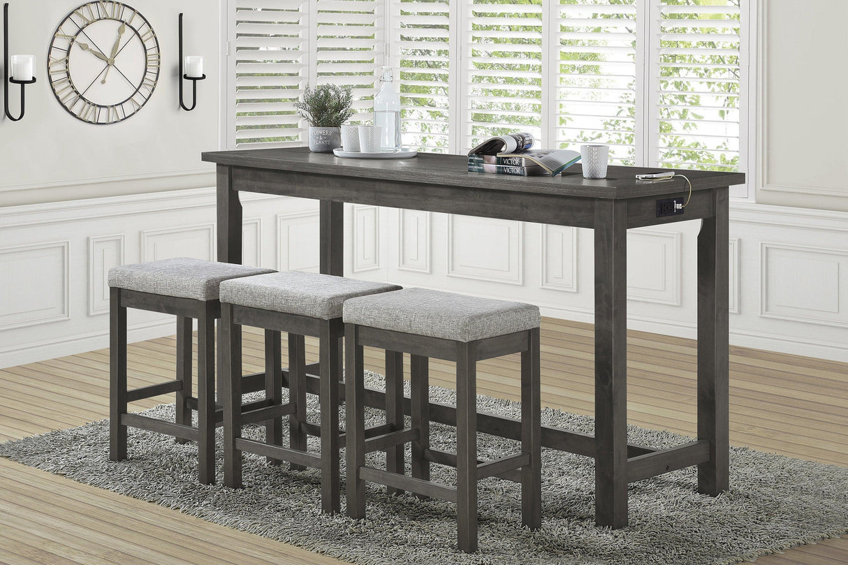 Connected Gray 4-Piece Counter Height Set by Homelegance at Eve Furniture