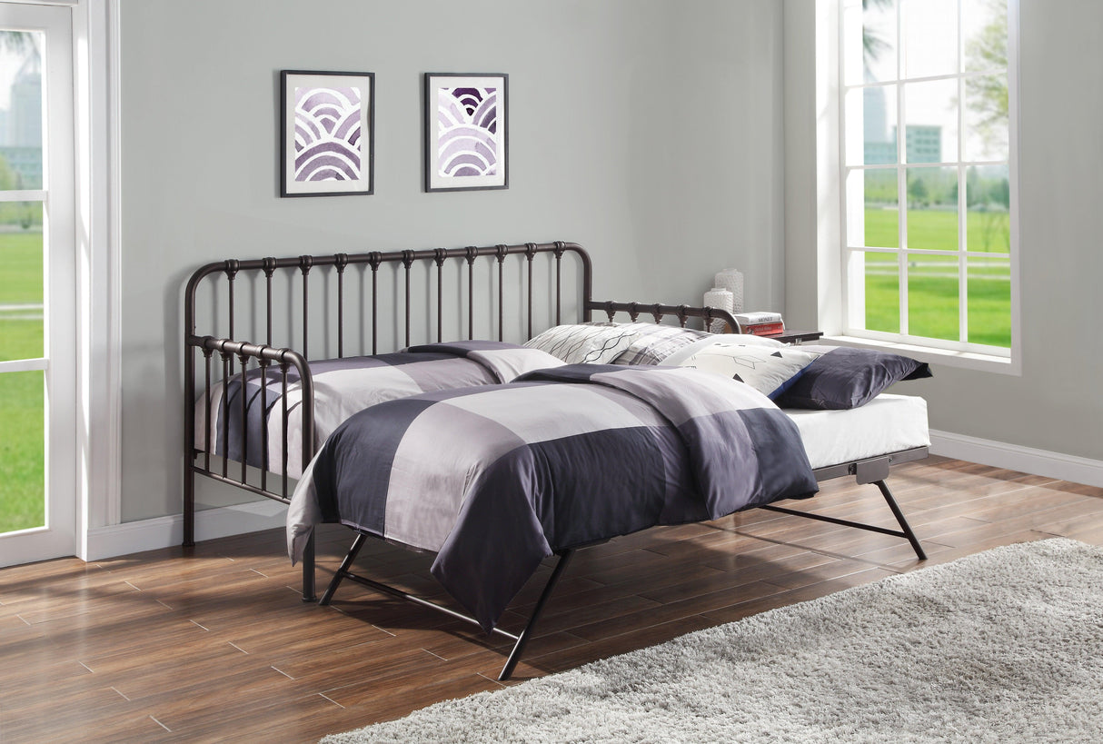 Constance Dark Bronze Daybed With Lift-Up Trundle by Homelegance at Eve Furniture