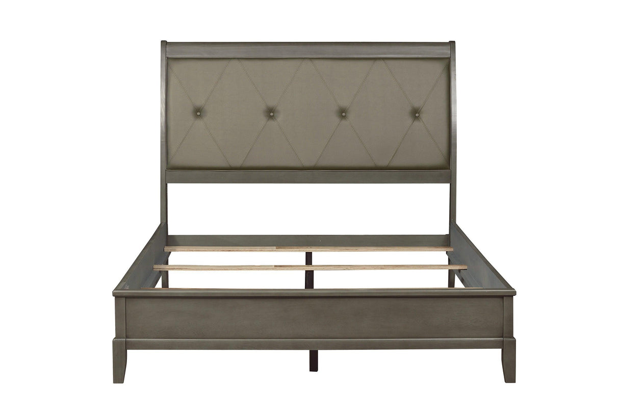 Cotterill Gray Upholstered Panel Bedroom Set by Homelegance at Eve Furniture