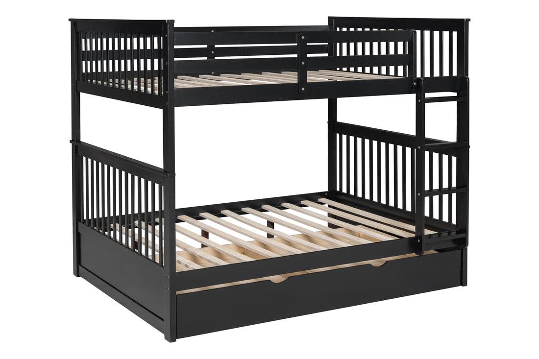 Coze Black Full/Full Bunk Bed w/Twin Trundle by Happy Homes at Eve Furniture