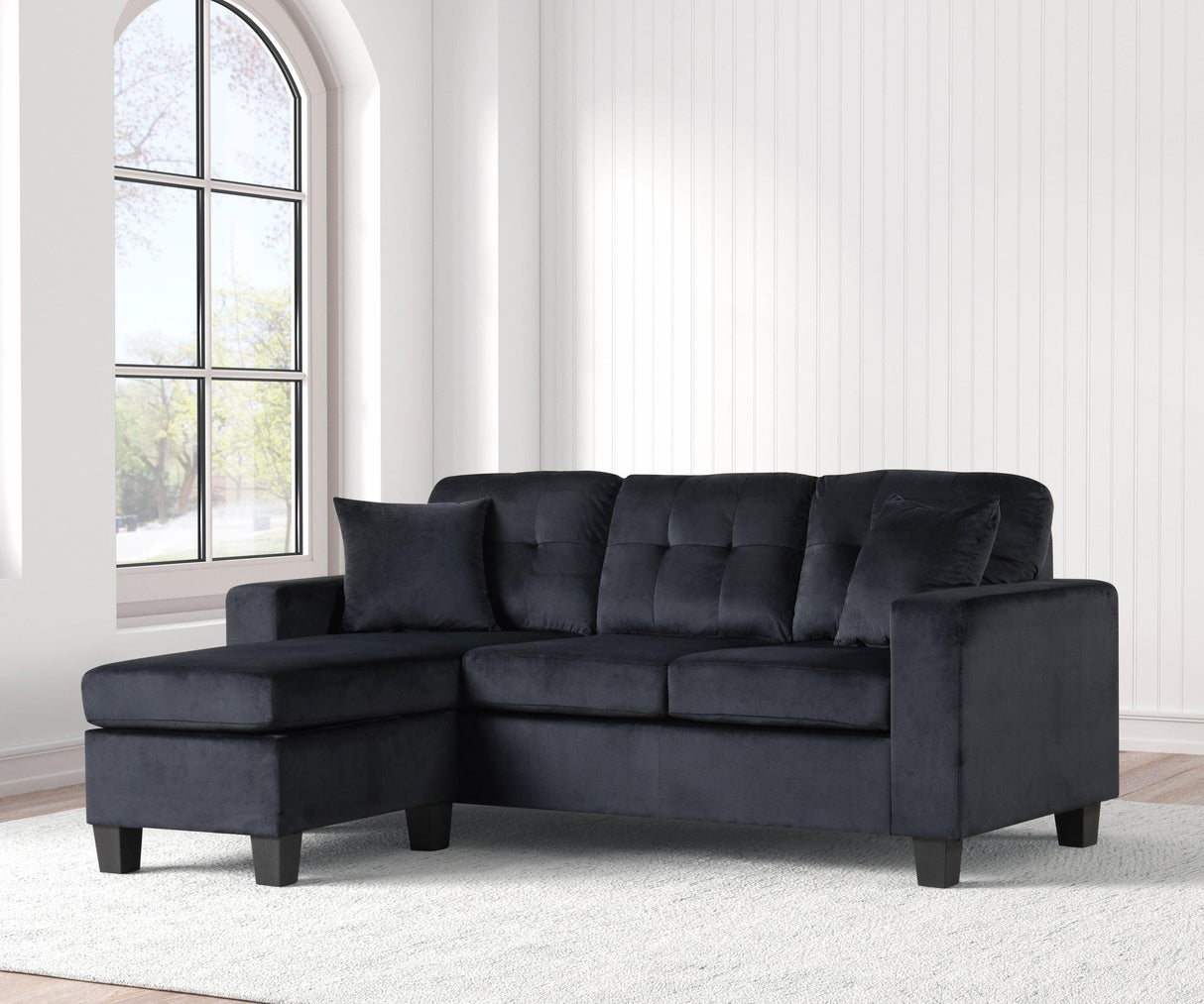 Cris Black Reversible Sectional by Happy Homes at Eve Furniture