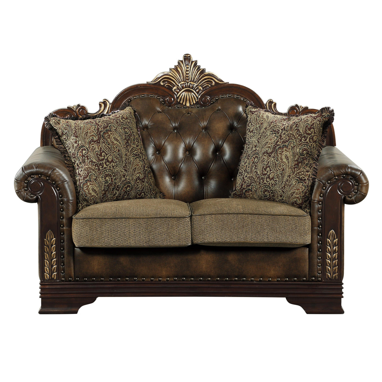 Croydon Dark Cherry Loveseat by Homelegance at Eve Furniture
