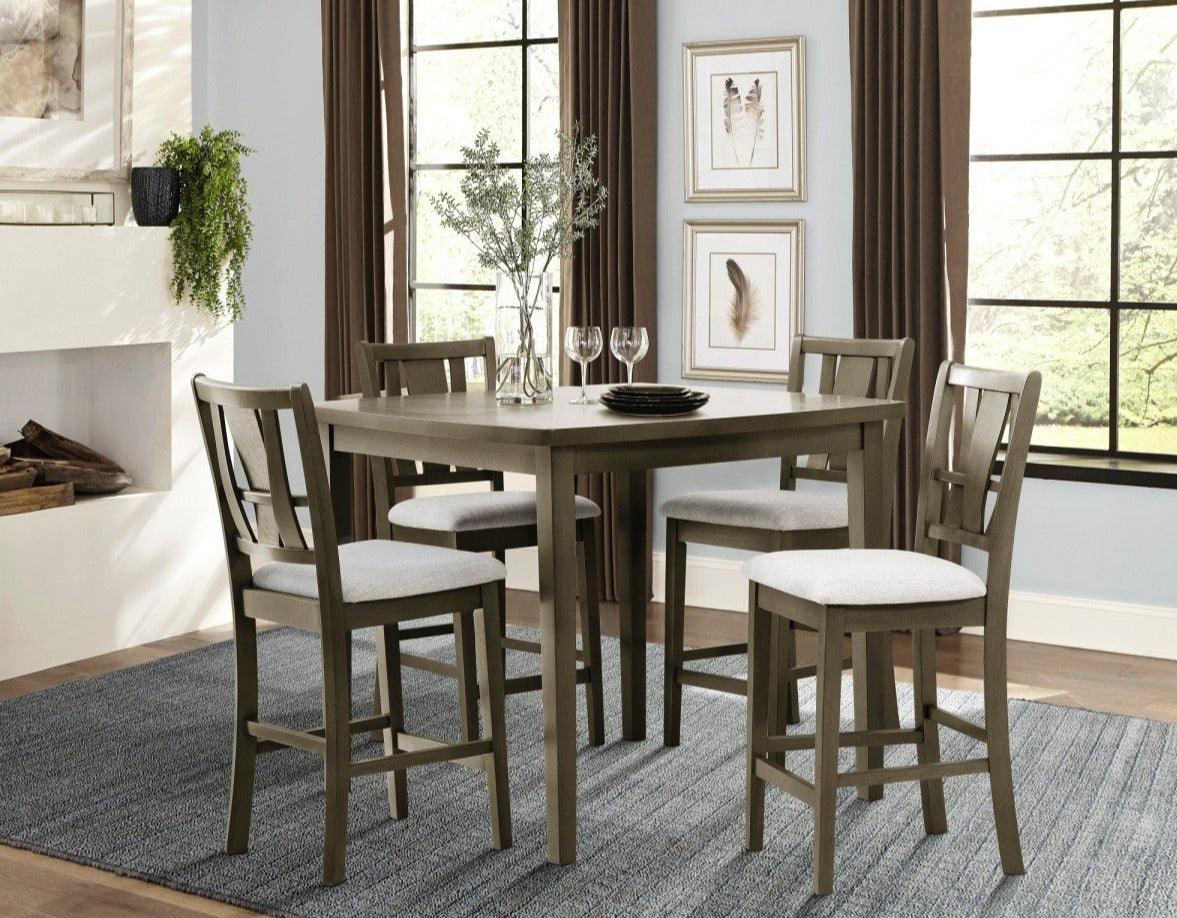 Cruz Gray Mindy 5-Piece Counter Height Set by Homelegance at Eve Furniture