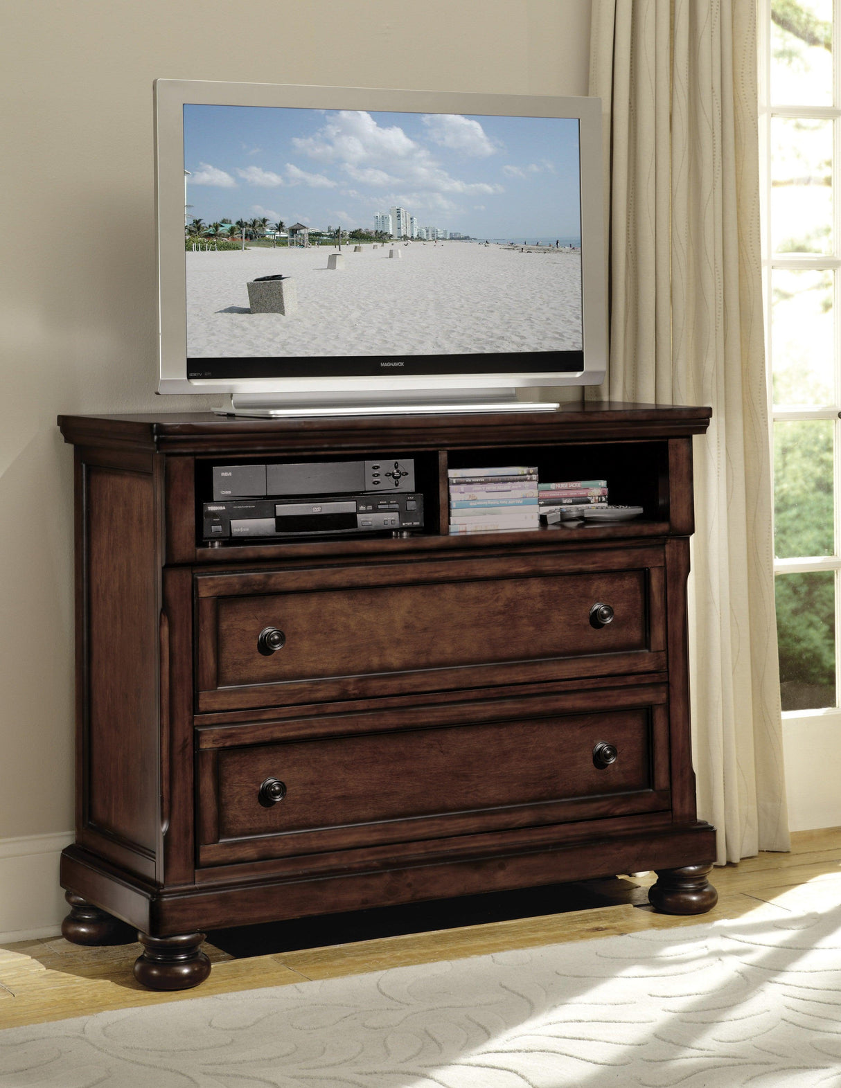 Cumberland Brown Cherry TV Chest by Homelegance at Eve Furniture