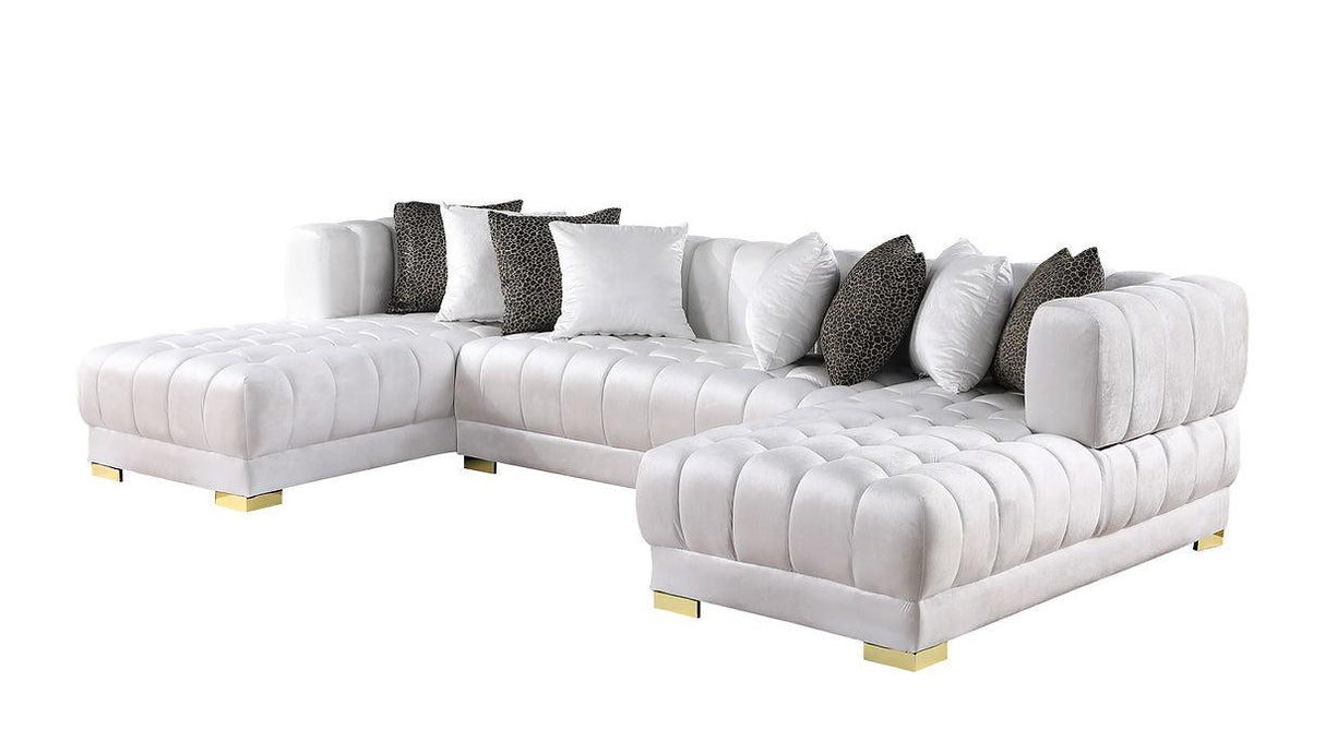 Dasha White Double Chaise Sectional by New Era Innovations at Eve Furniture