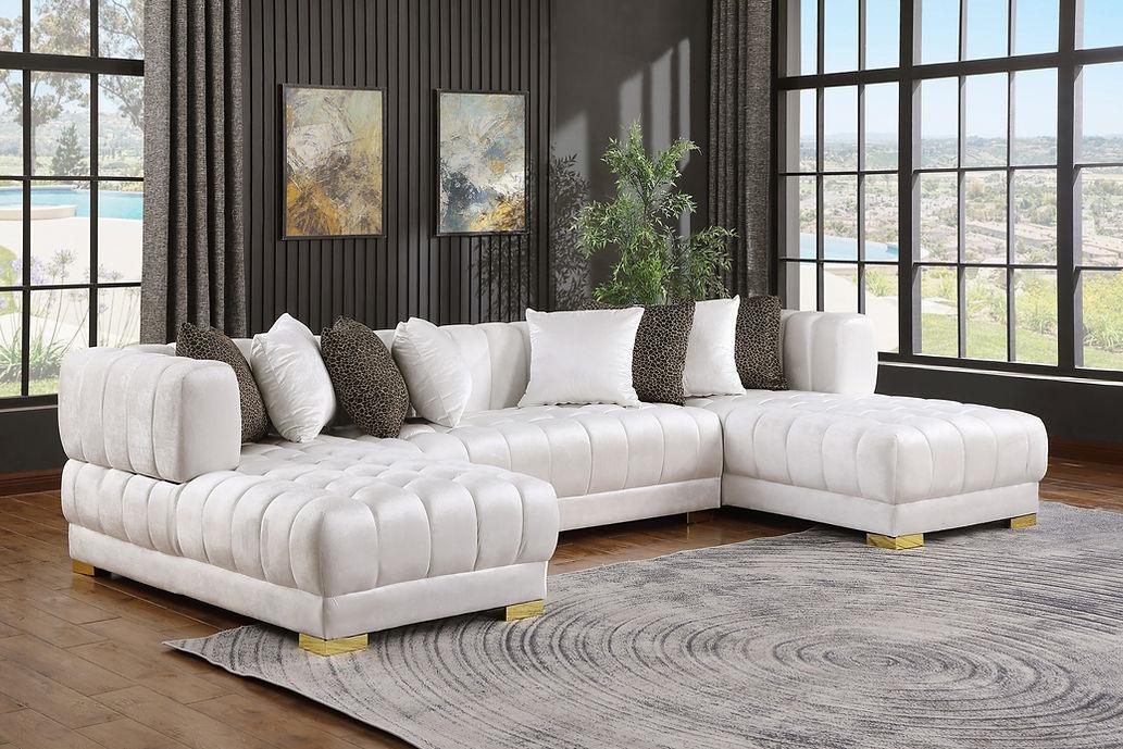 Dasha White Double Chaise Sectional by New Era Innovations at Eve Furniture