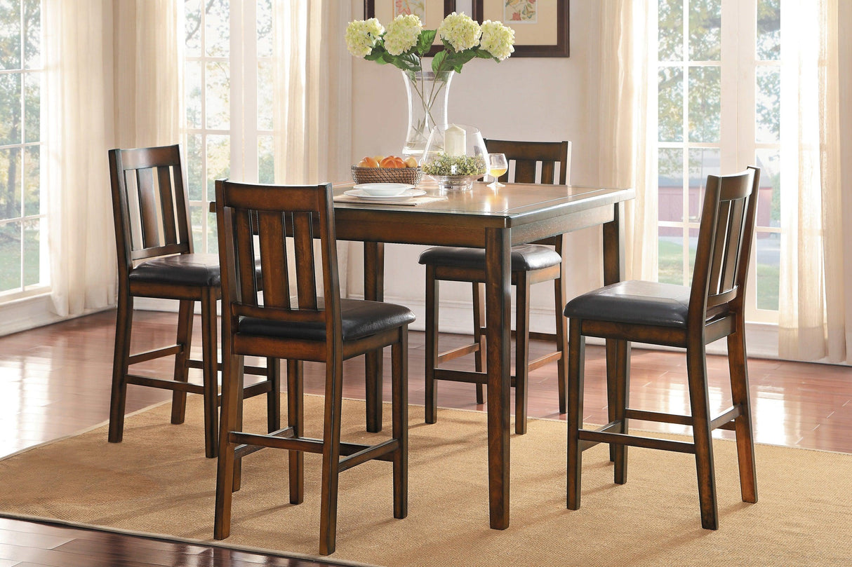Delmar Burnished Brown 5-Piece Counter Height Set by Homelegance at Eve Furniture