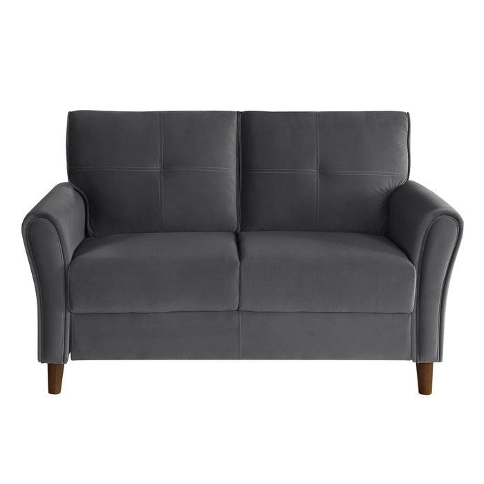 Dunleith Charcoal Gray Velvet Loveseat by Homelegance at Eve Furniture