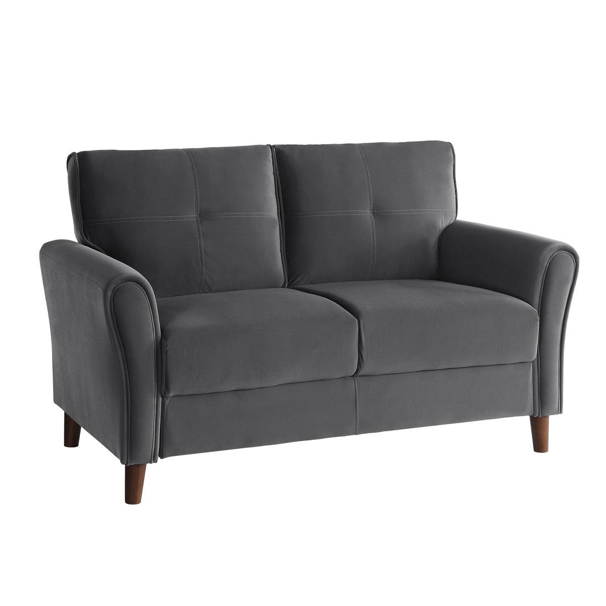 Dunleith Charcoal Gray Velvet Loveseat by Homelegance at Eve Furniture