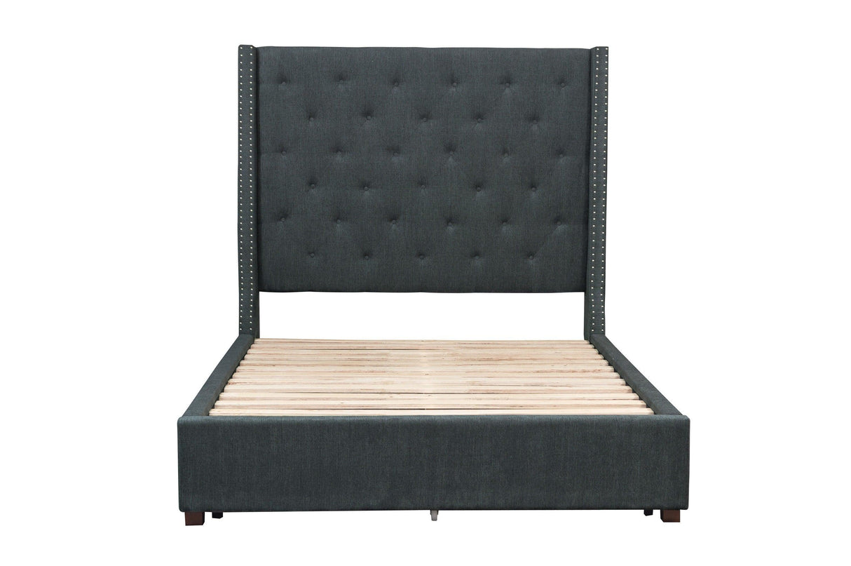 Fairborn Gray Full Upholstered Storage Platform Bed by Homelegance at Eve Furniture