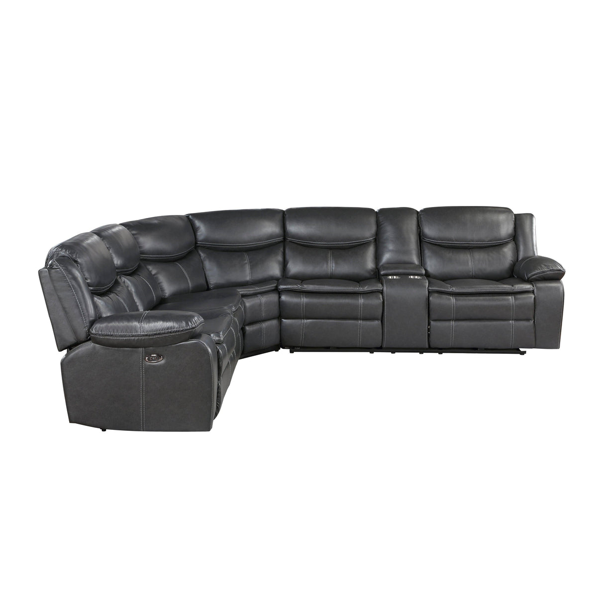 Fargo 3-Piece Power Reclining Sectional with Right Console In Dark Gray by Homelegance at Eve Furniture