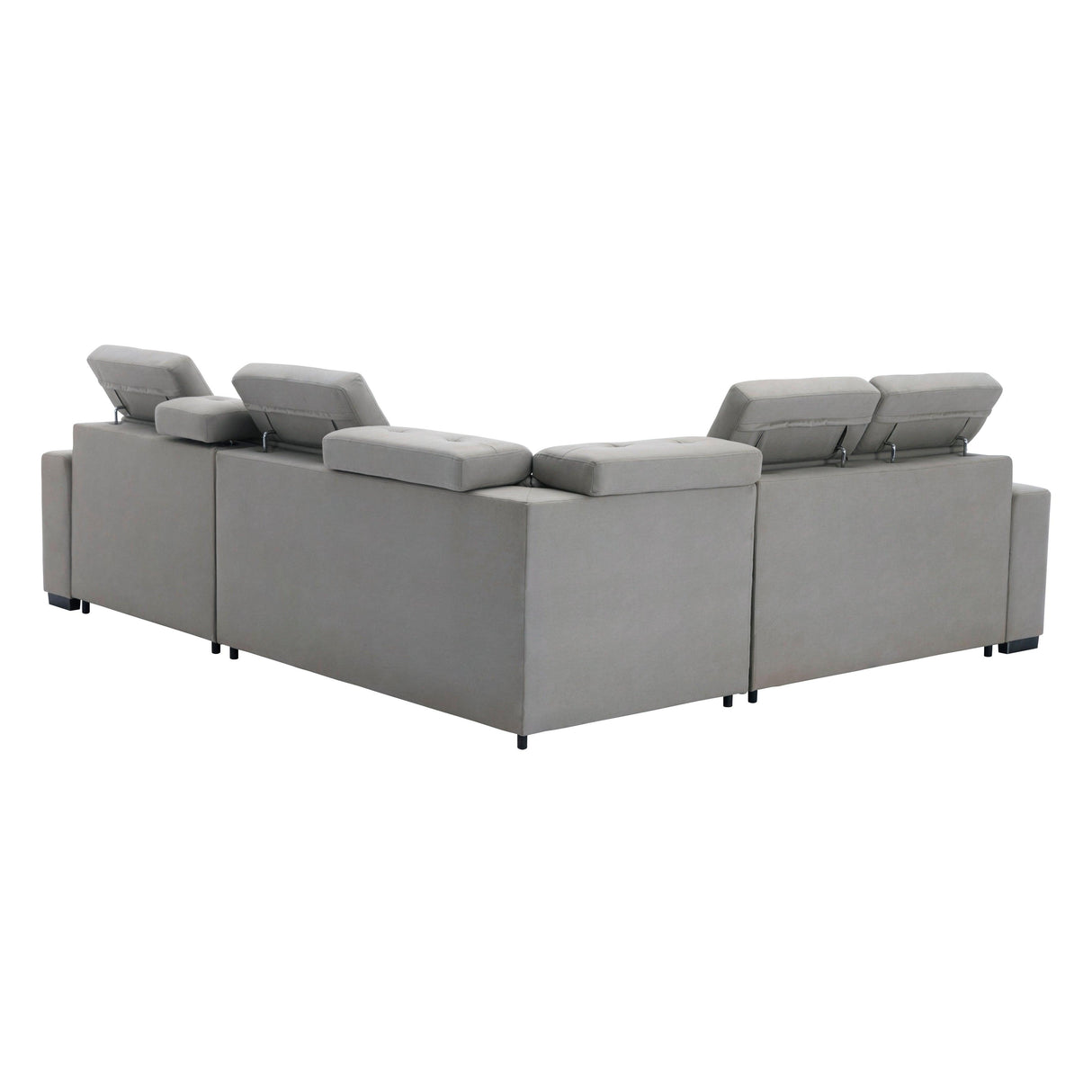 Farrah Light Gray 3-Piece Sectional with Adjustable Headrests, Pull-out Bed and Console by Homelegance at Eve Furniture