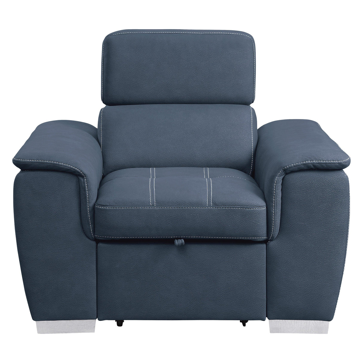 Ferriday Blue Chair with Pull-out Ottoman by Homelegance at Eve Furniture