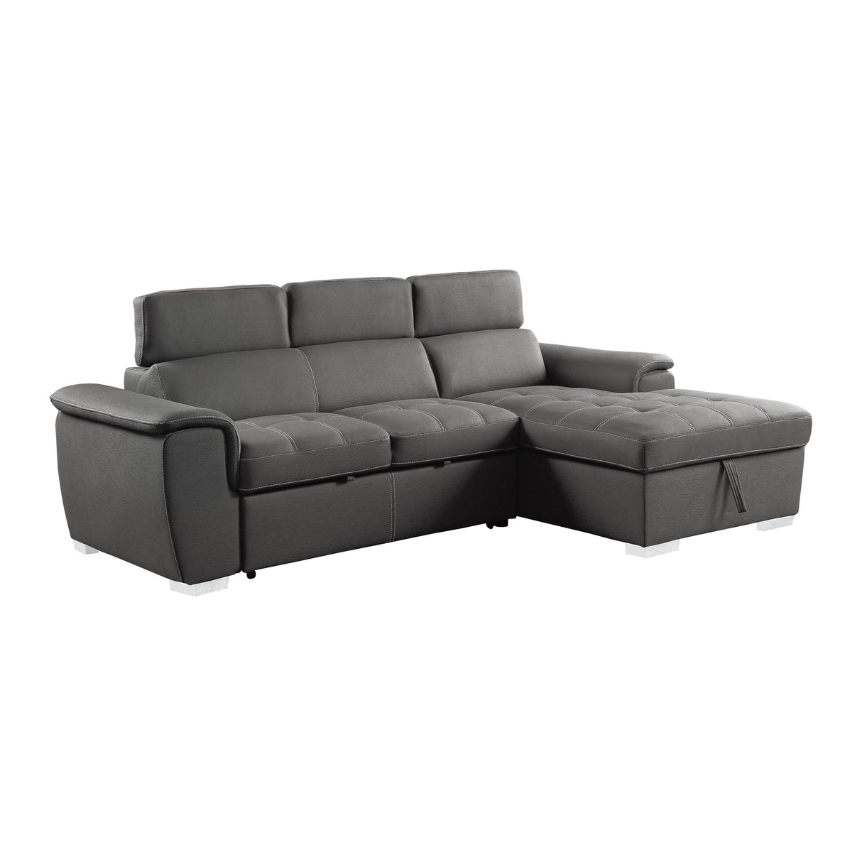 Ferriday Gray Storage Sleeper Sectional by Homelegance at Eve Furniture