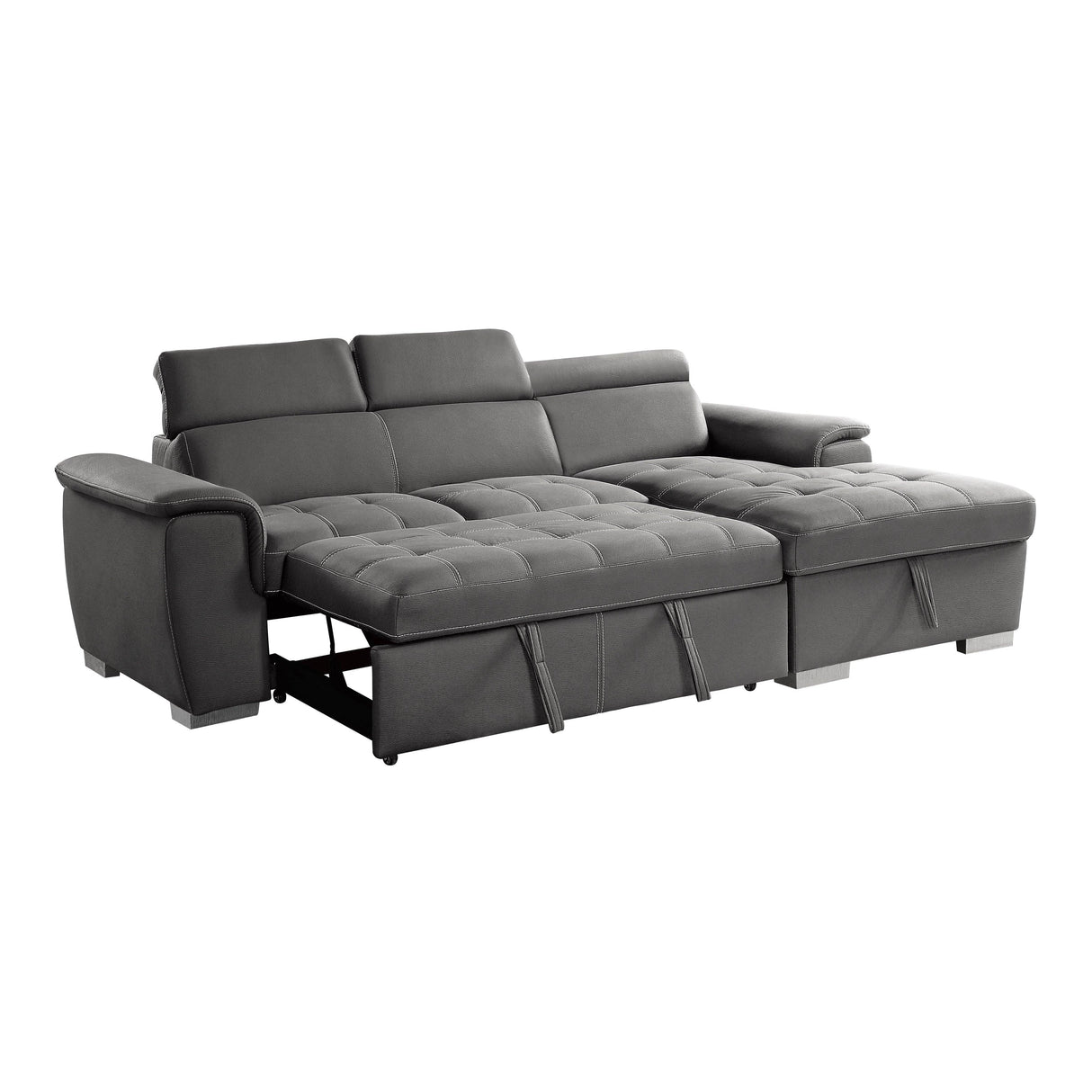 Ferriday Gray Storage Sleeper Sectional by Homelegance at Eve Furniture