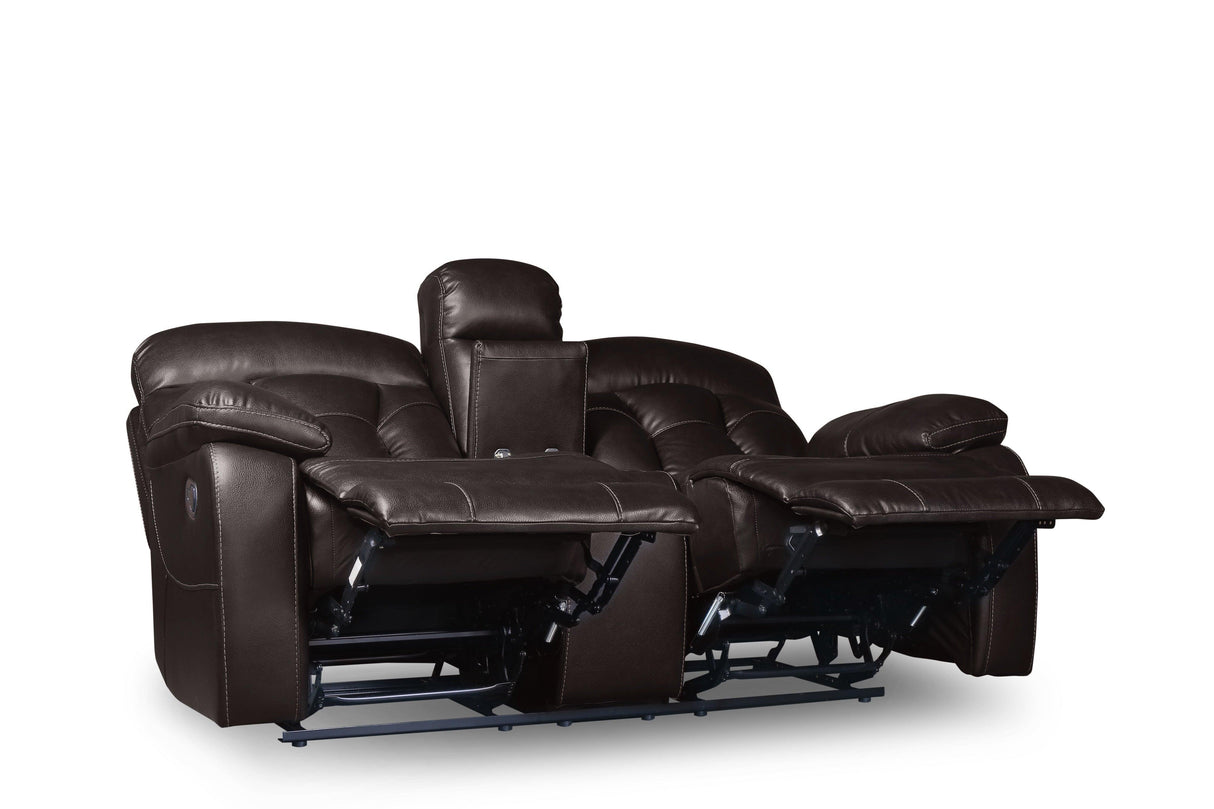 Floyd Brown Power Double Reclining Loveseat by Homelegance at Eve Furniture