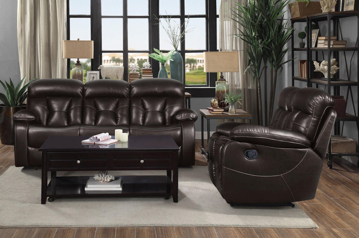 Floyd Brown Power Double Reclining Loveseat by Homelegance at Eve Furniture