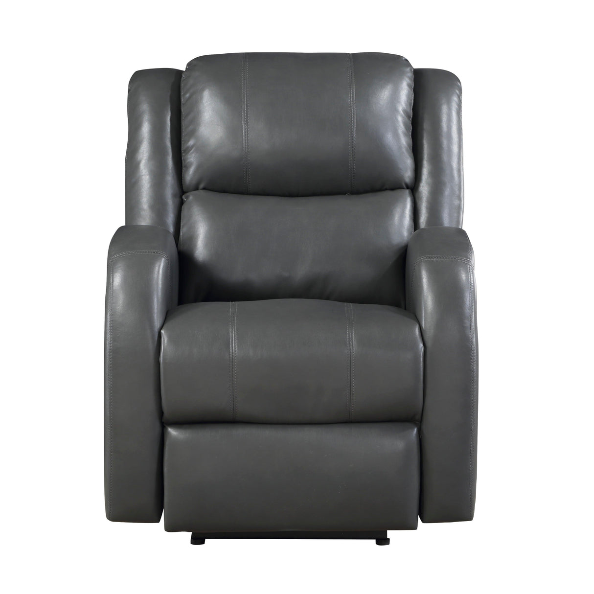 Foxcroft Gray Faux Leather Power Reclining Chair by Homelegance at Eve Furniture