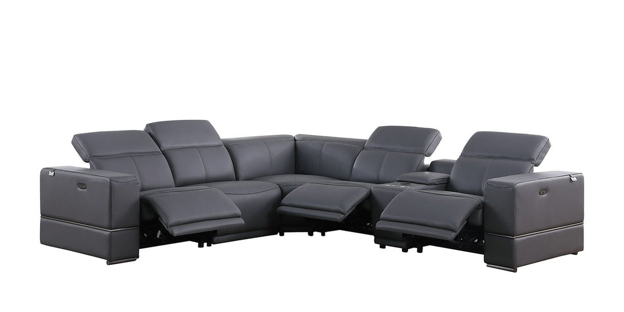 Franco Dark Grey 6-Piece 2 Power Reclining Sectional by New Era Innovations at Eve Furniture