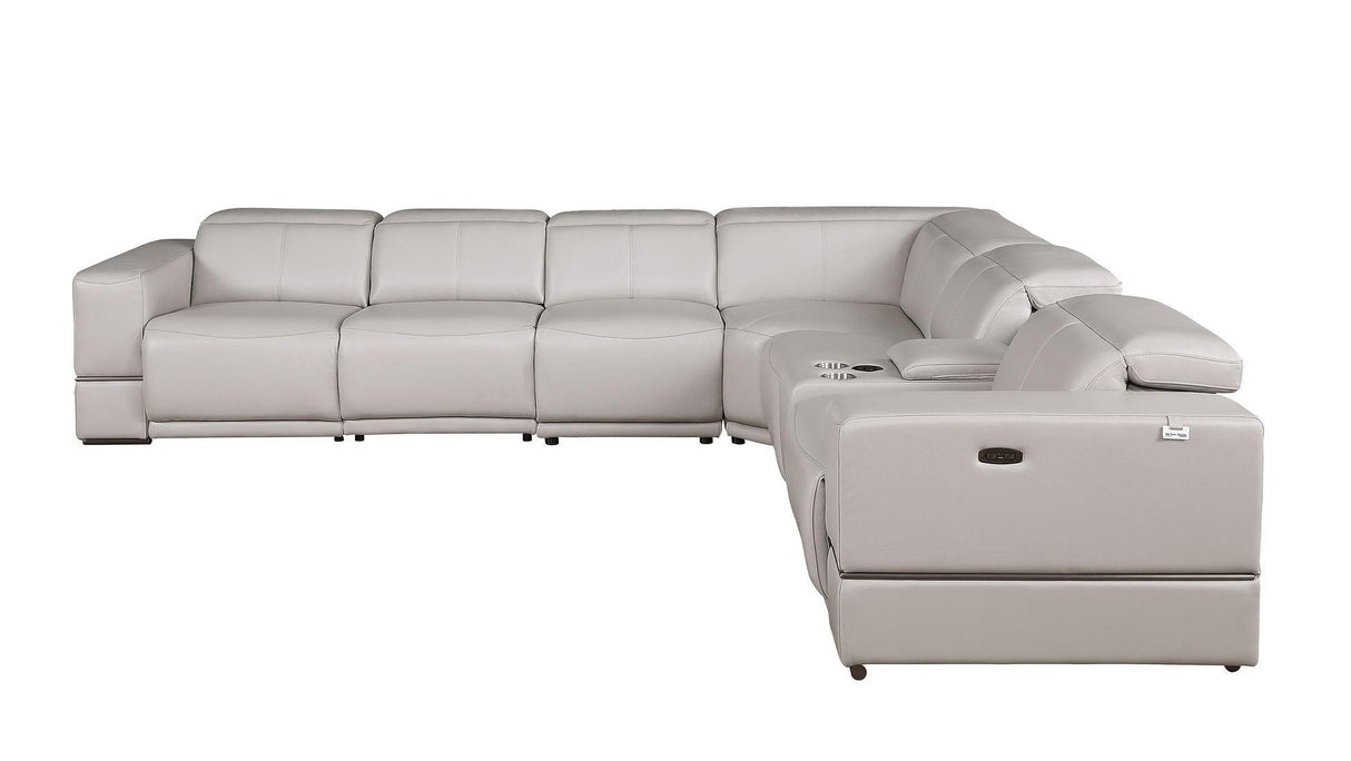 Franco Light Grey 7-Piece 3 Power Reclining Sectional by New Era Innovations at Eve Furniture
