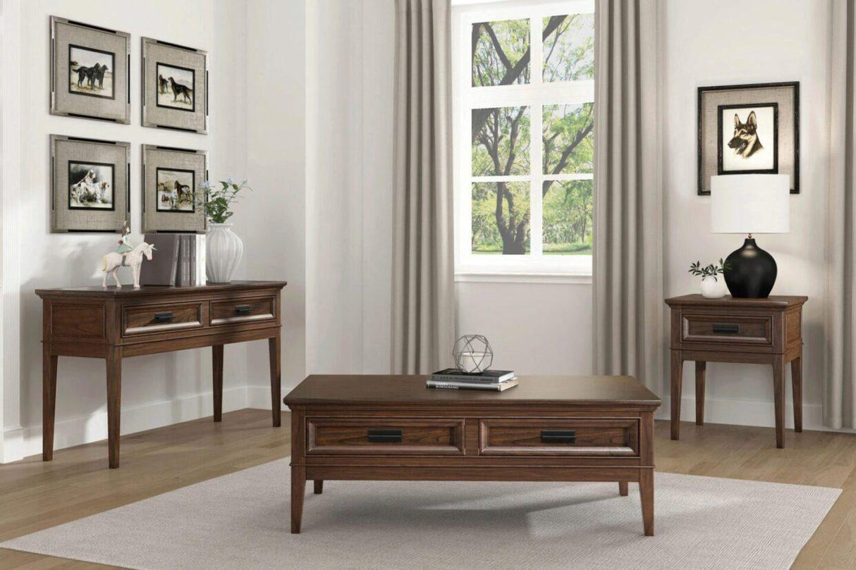 Frazier Park Brown Cherry Wood Sofa Table by Homelegance at Eve Furniture
