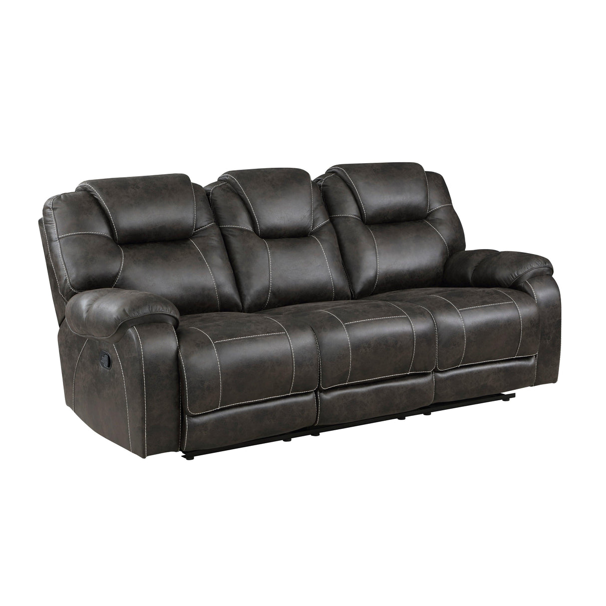 Gainesville Chocolate Double Reclining Sofa by Homelegance at Eve Furniture