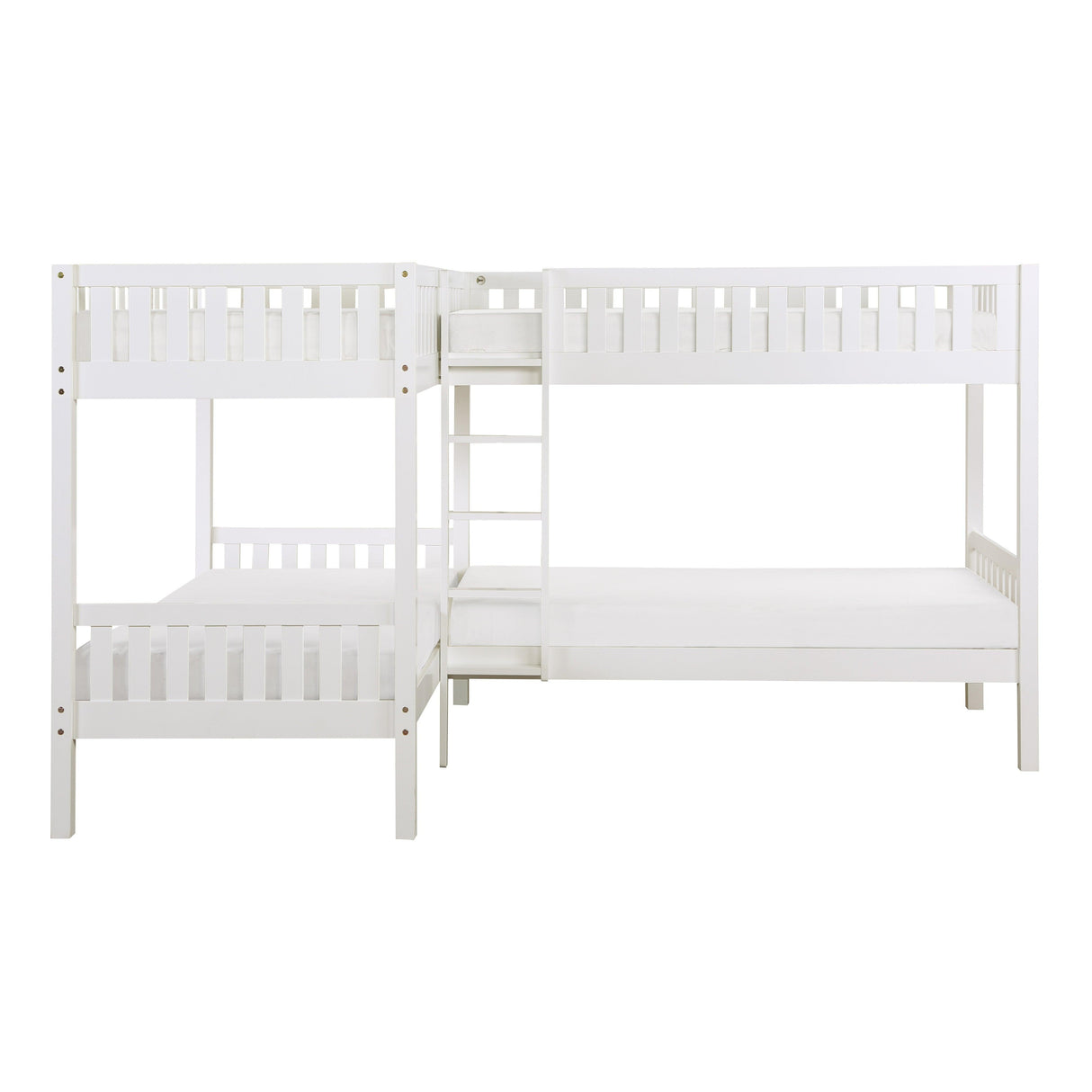 Galen White Corner Bunk Bed by Homelegance at Eve Furniture