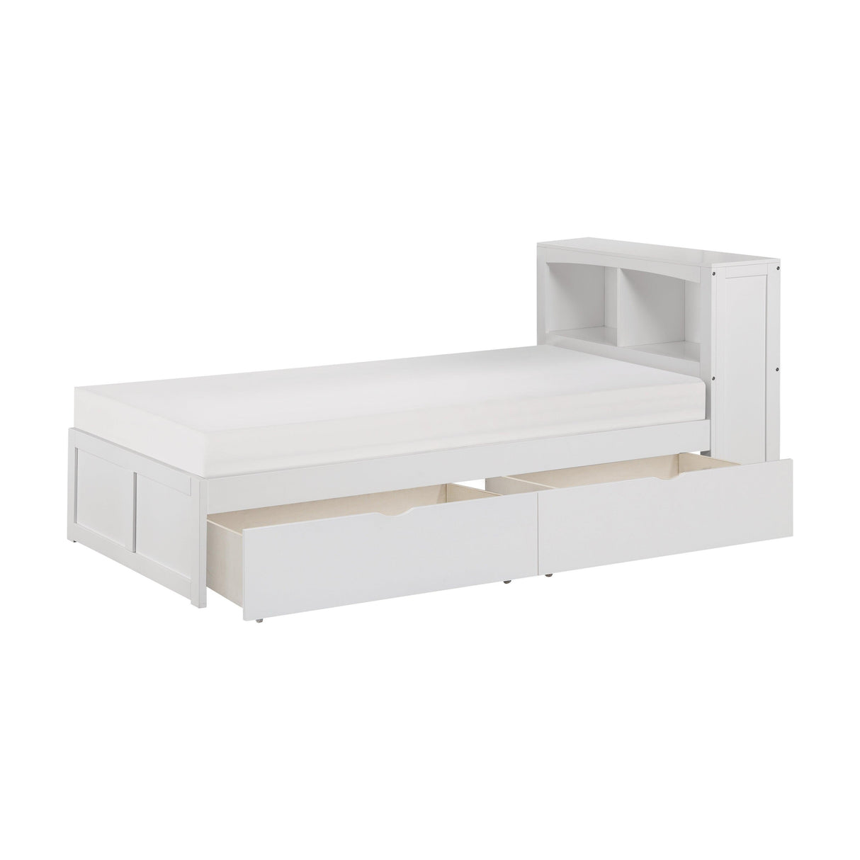 Galen White Twin Bookcase Bed with Storage Boxes by Homelegance at Eve Furniture