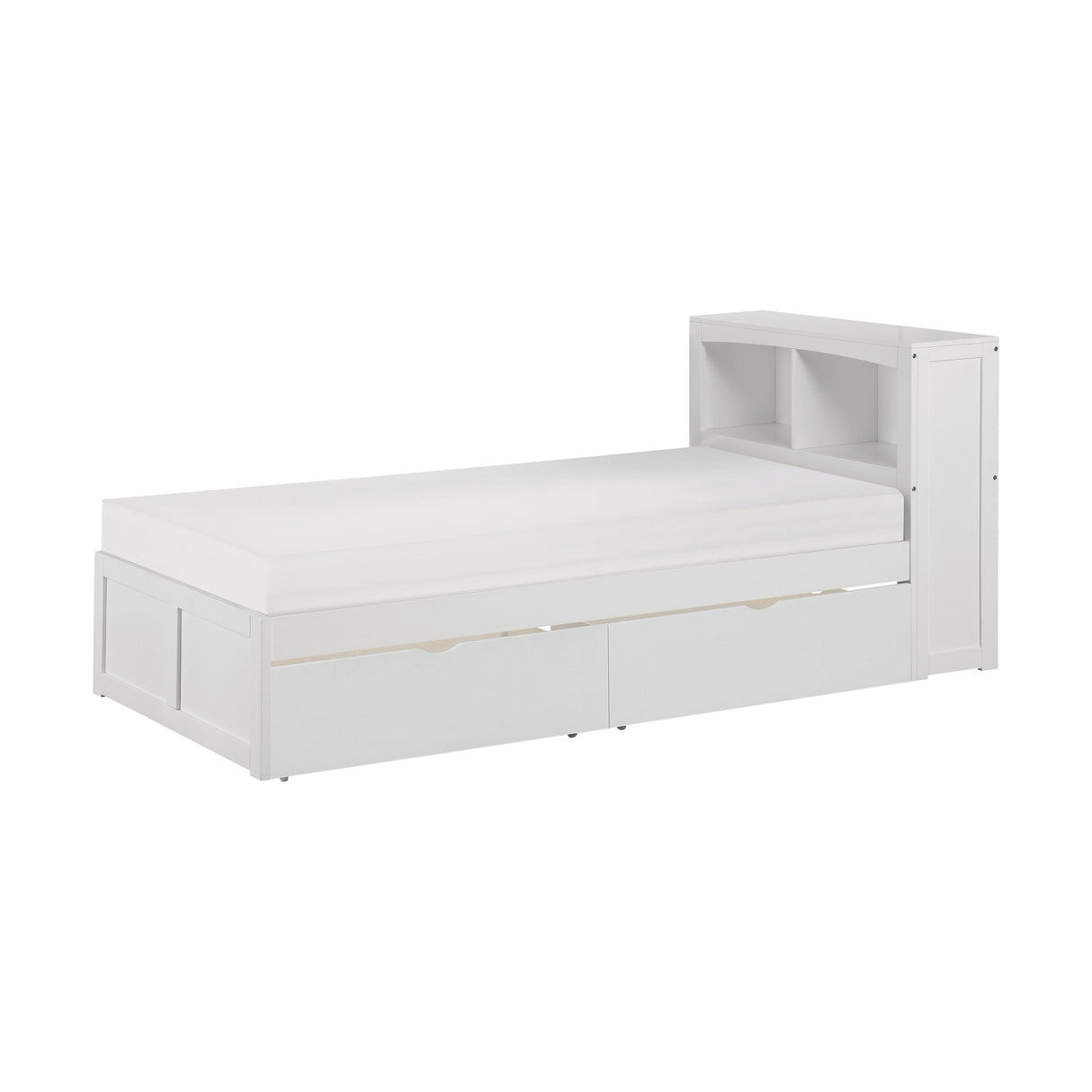 Galen White Twin Bookcase Bed with Storage Boxes by Homelegance at Eve Furniture