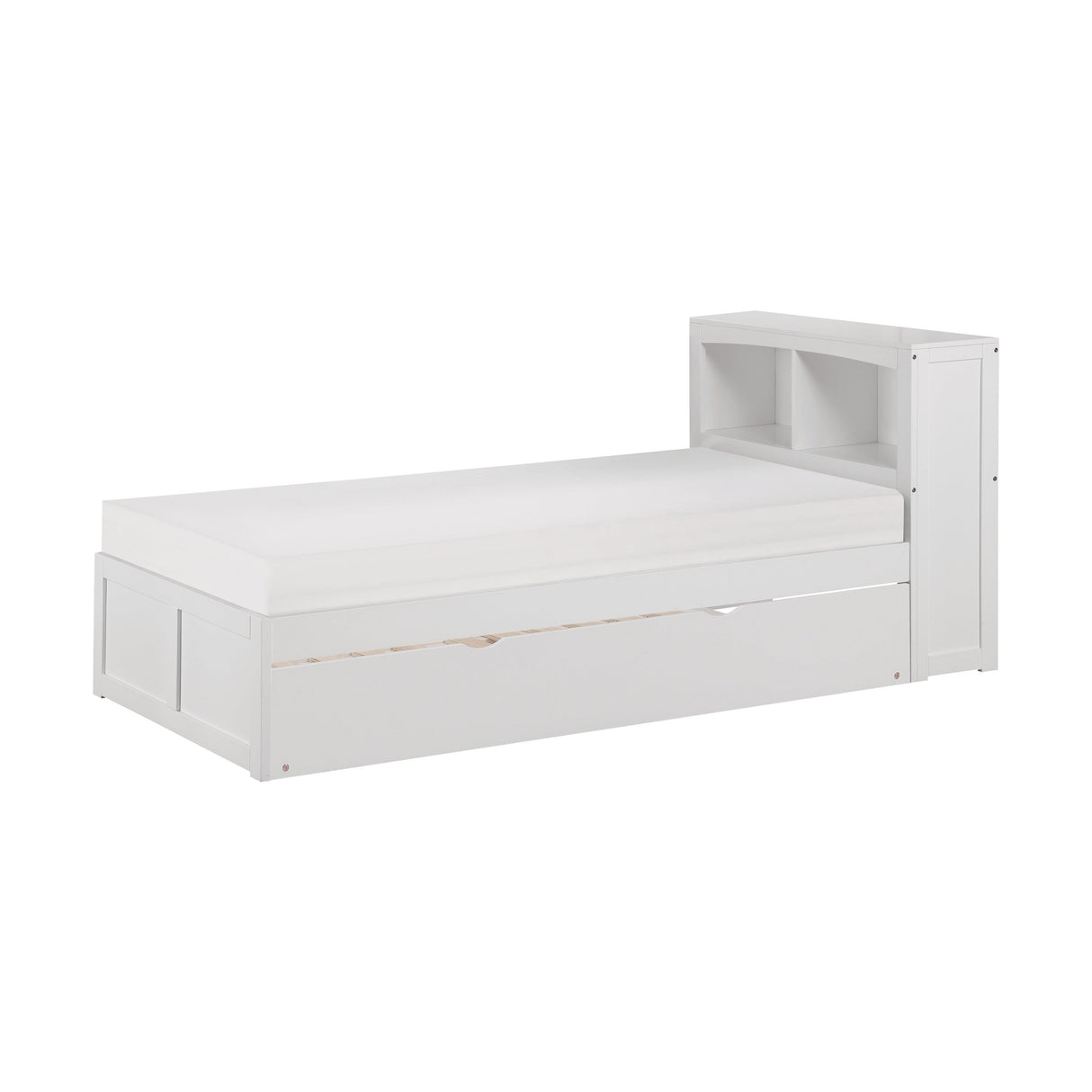 Galen White Twin Bookcase Bed with Twin Trundle by Homelegance at Eve Furniture