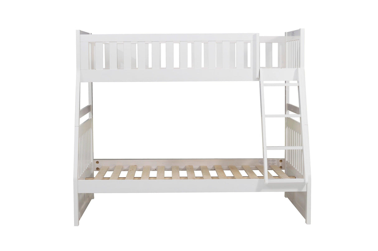 Galen White Twin/Full Bunk Bed by Homelegance at Eve Furniture
