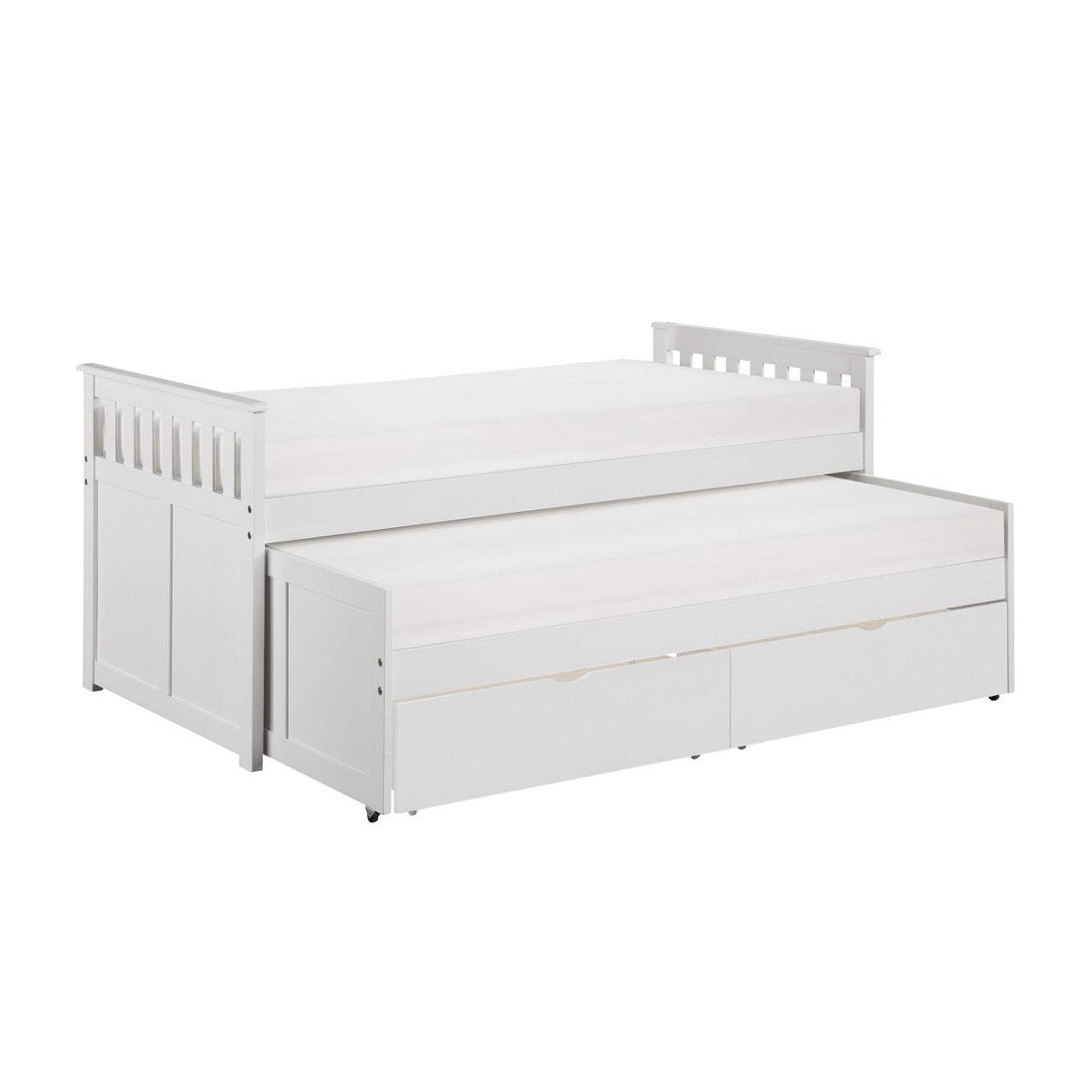 Galen White Twin/Twin Bed with Storage Boxes by Homelegance at Eve Furniture