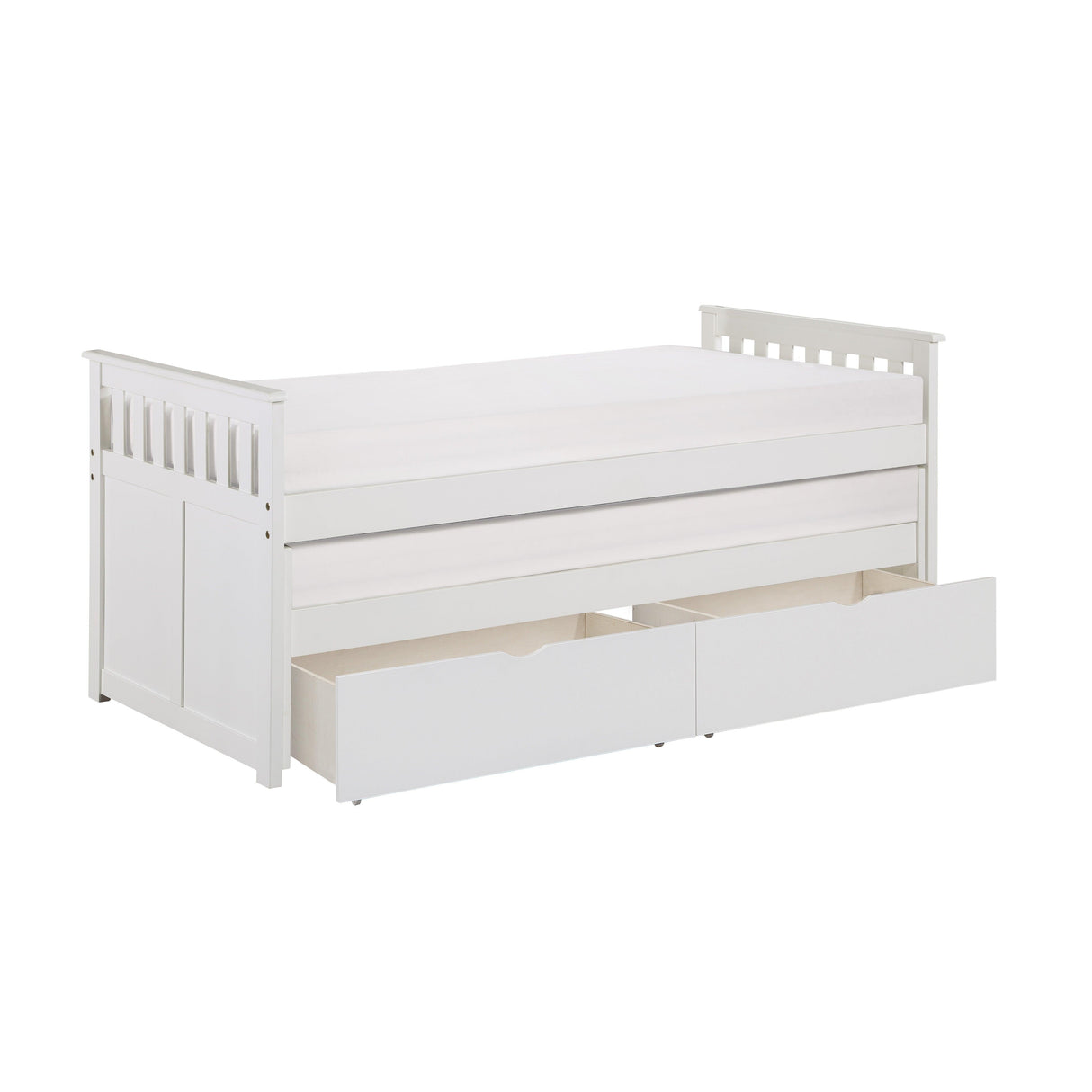 Galen White Twin/Twin Bed with Storage Boxes by Homelegance at Eve Furniture