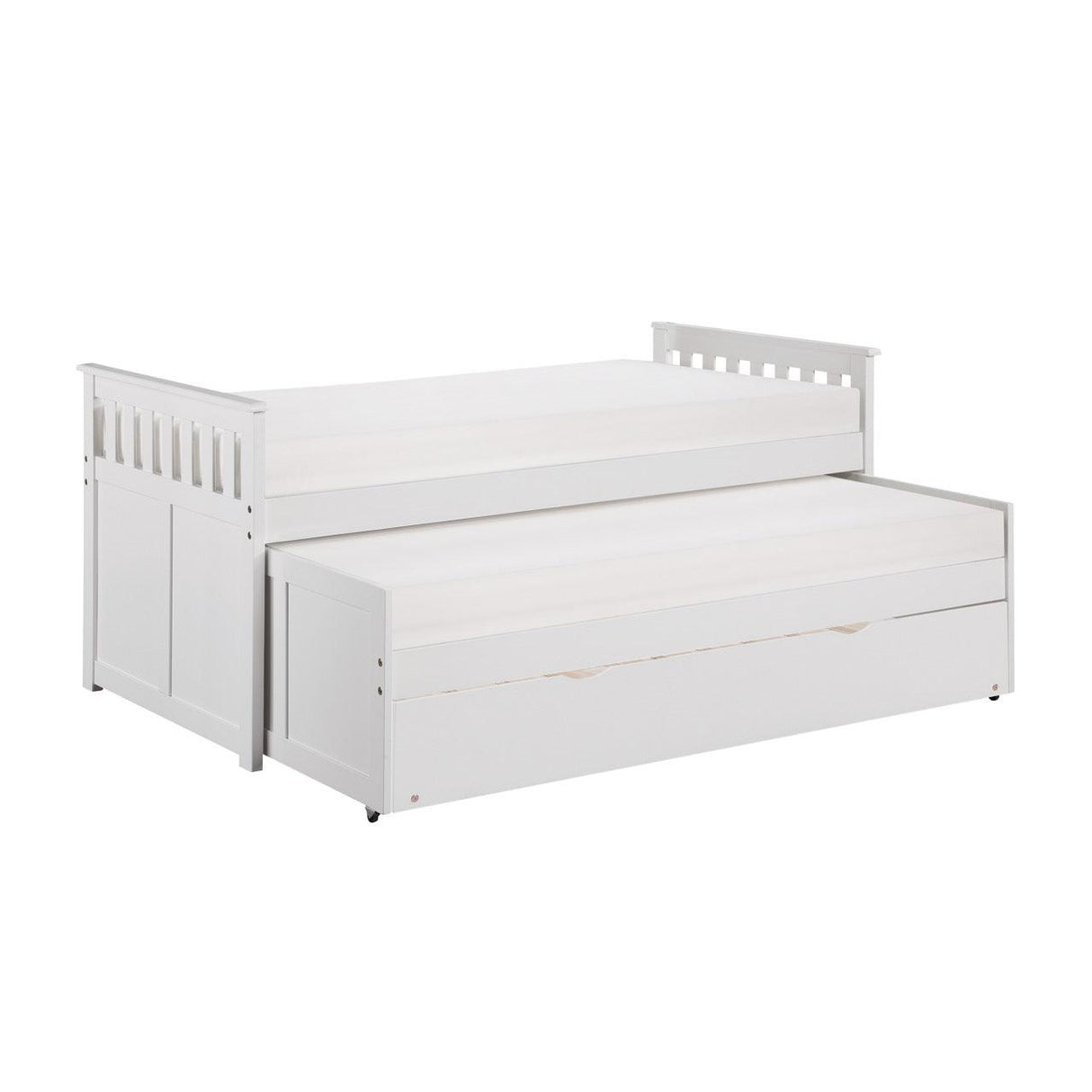 Galen White Twin/Twin Bed with Twin Trundle by Homelegance at Eve Furniture