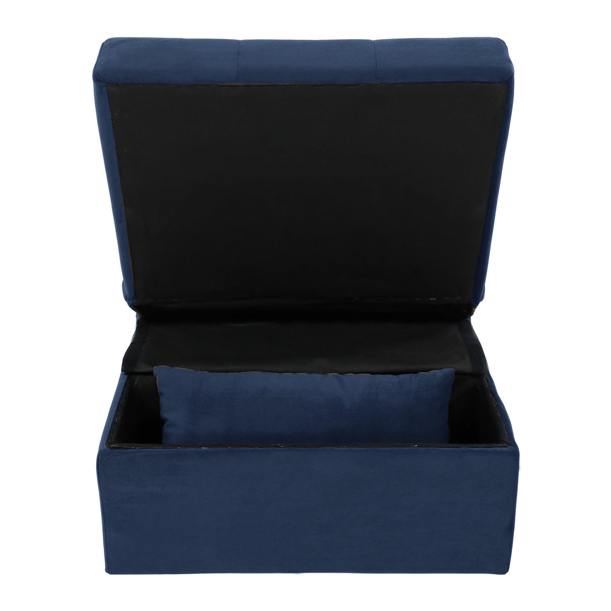 Garrell Blue Velvet Lift Top Storage Bench with Pull-out Bed by Homelegance at Eve Furniture