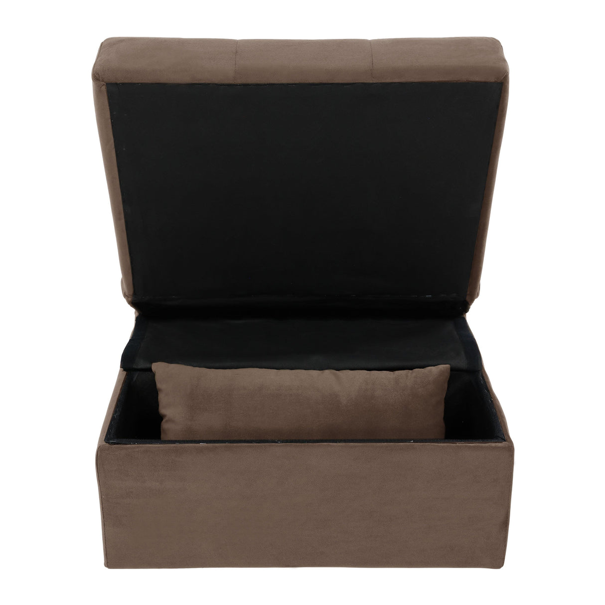 Garrell Brown Velvet Lift Top Storage Bench with Pull-out Bed by Homelegance at Eve Furniture