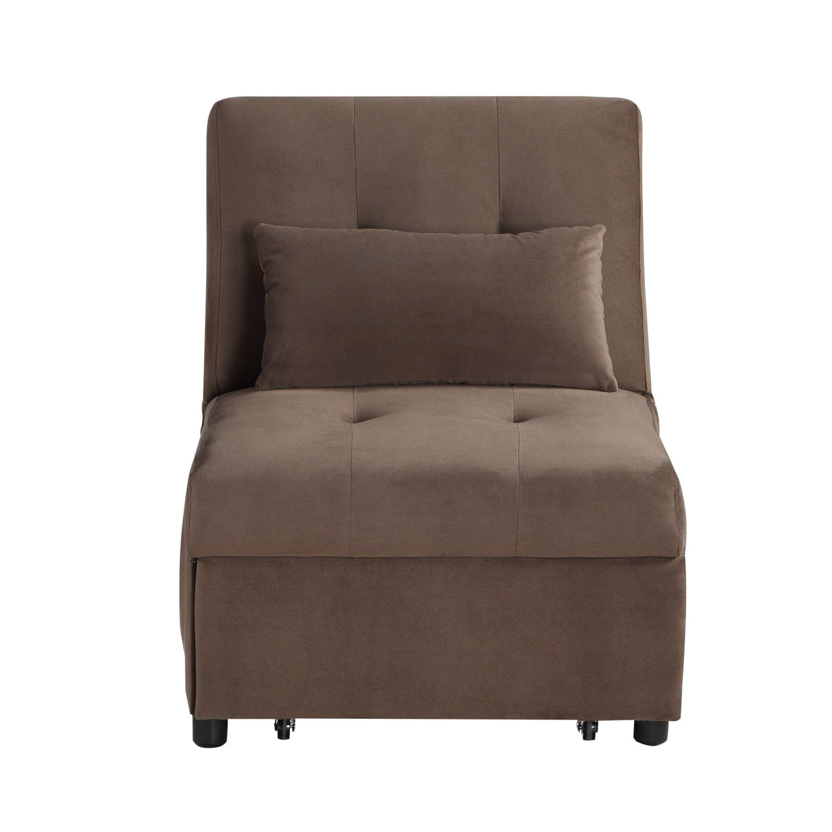 Garrell Brown Velvet Lift Top Storage Bench with Pull-out Bed by Homelegance at Eve Furniture