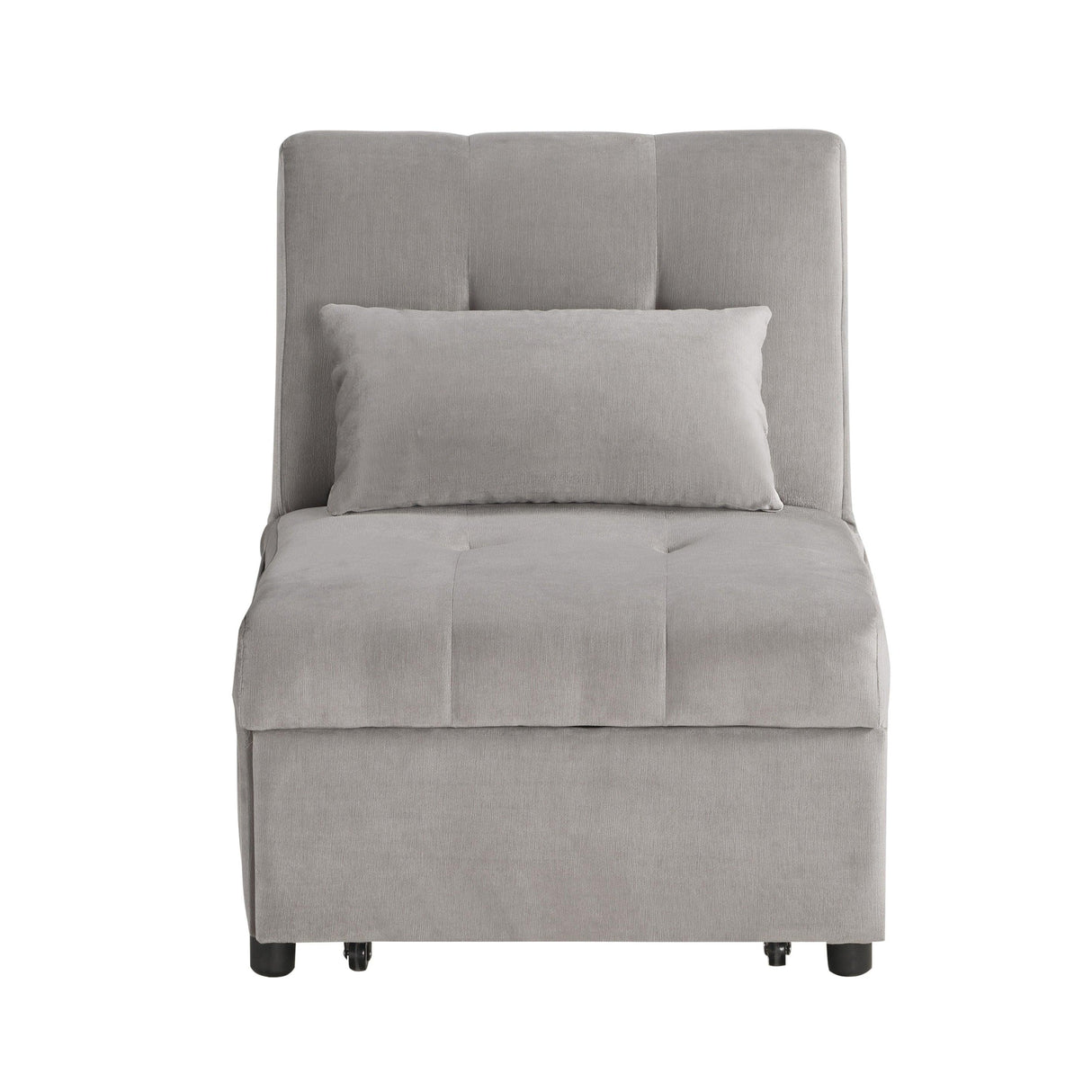 Garrell Brownish Gray Velvet Lift Top Storage Bench with Pull-out Bed by Homelegance at Eve Furniture