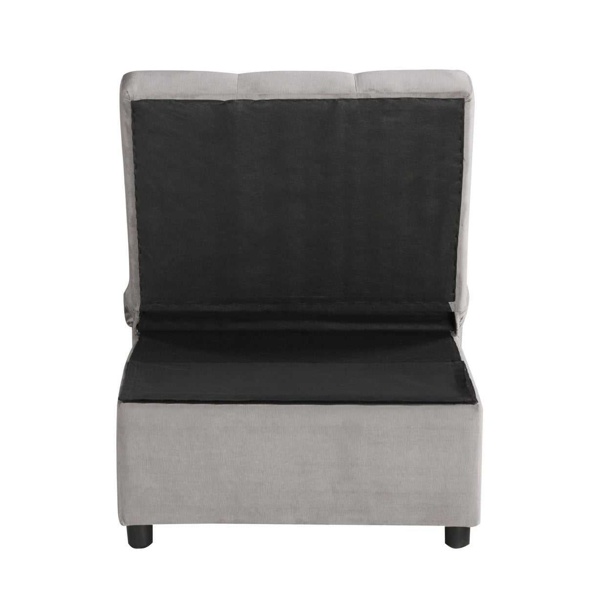 Garrell Brownish Gray Velvet Lift Top Storage Bench with Pull-out Bed by Homelegance at Eve Furniture