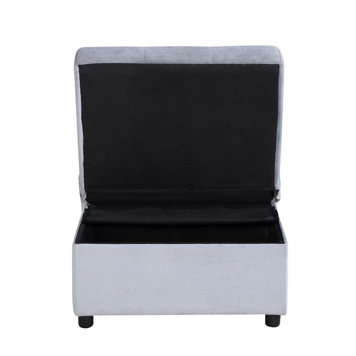 Garrell Gray Velvet Lift Top Storage Bench with Pull-out Bed by Homelegance at Eve Furniture