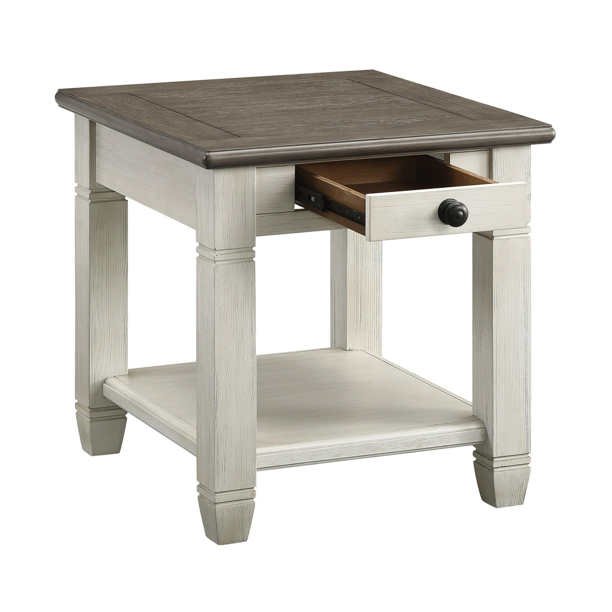 Granby Antique White End Table by Homelegance at Eve Furniture