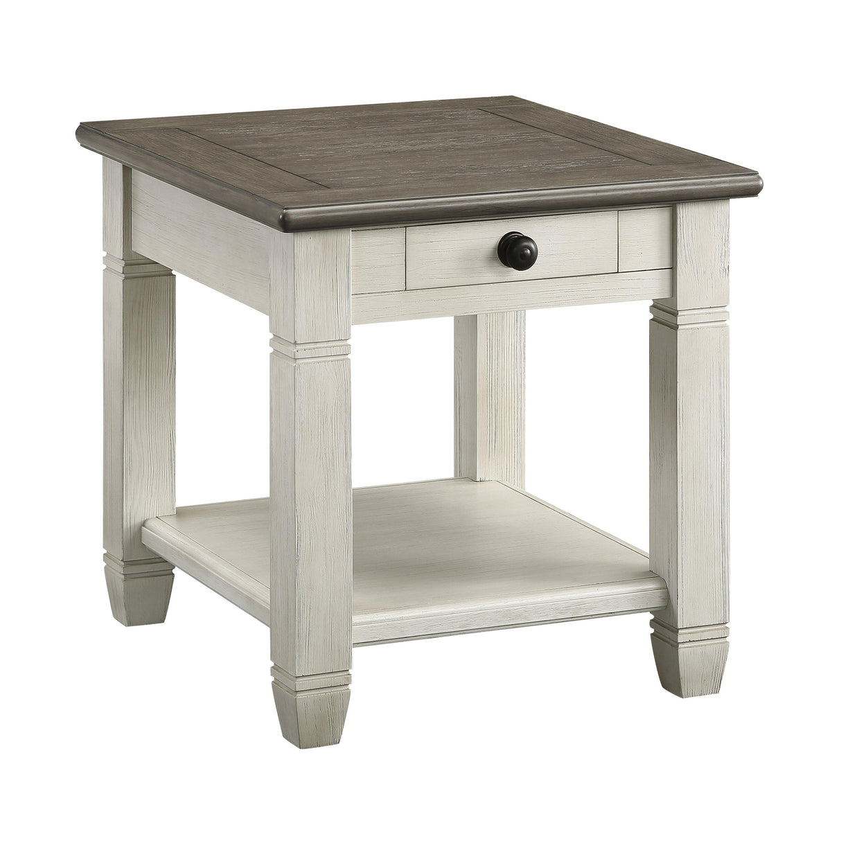 Granby Antique White End Table by Homelegance at Eve Furniture